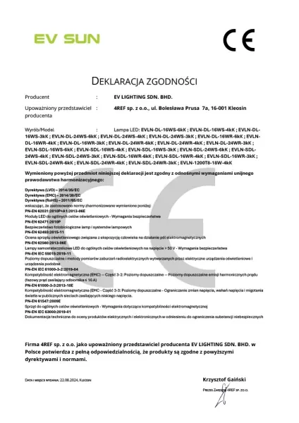 DEKLARACJA ZGODNOŚCI
