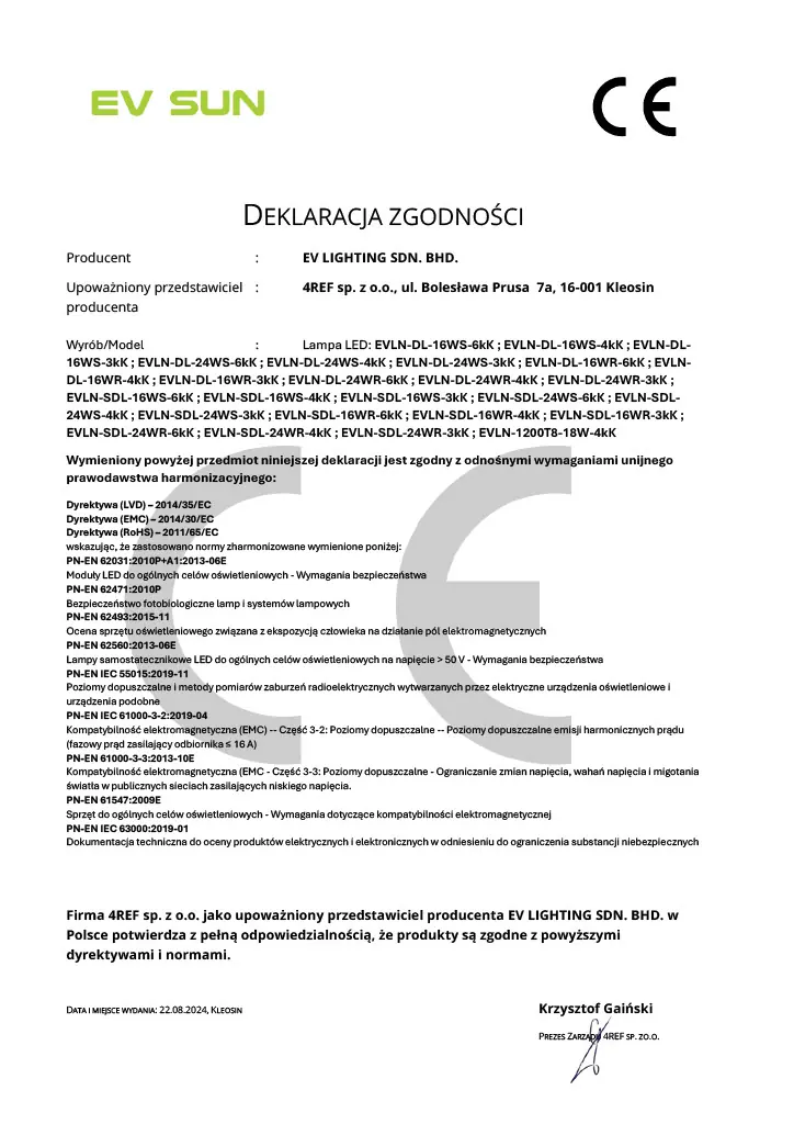 obraz wyróżniający technologię nowoczesnych lamp evsun